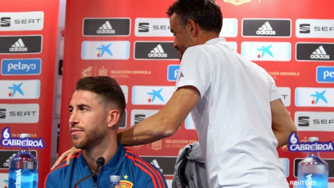 Sergio Ramos y Luis Enrique