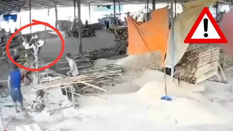 VIDEO IMPACTANTE: Captan el momento exacto en que un carpintero es partido a la mitad por una máquina de carpintería