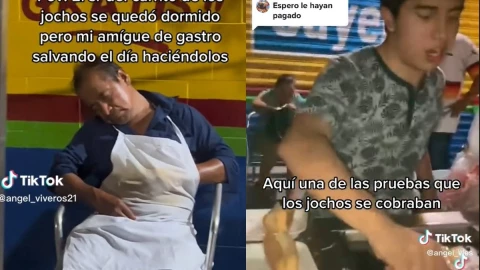 Jóvenes ayudan a vendedor dormido en Veracruz