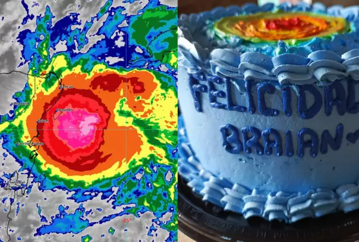 ¡Ciclón inspira a los chetumaleños! Crean pastel del huracán Beryl y las redes enloquecen