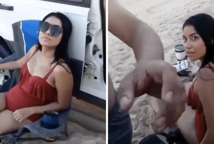 El momento fue grabado por el novio al enfrentar a su pareja en la playa