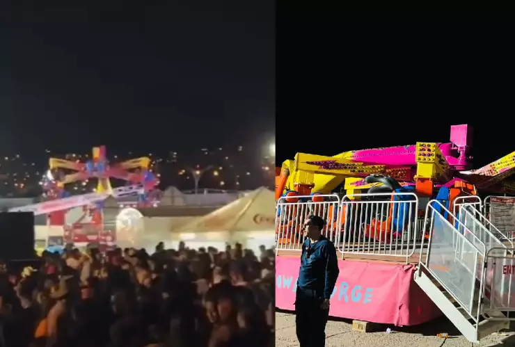 Video Así ocurrió el desplome de juego mecánico que dejó tres heridos