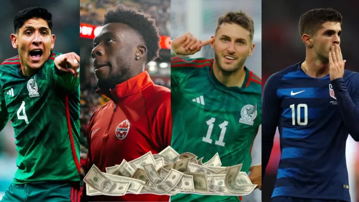 Edson Álvarez, Alphonso Davies, Santiago Giménez y Christian Pulisic