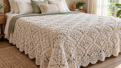 Cubresábanas de crochet ligero