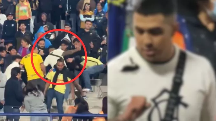 Americanista ataca a otro aficionado que protegía a una mujer en partido de América Vs Pumas