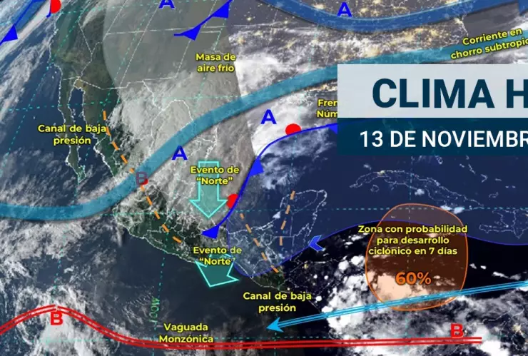 ¡El frente frío número 9 no cederá! Así será el clima en México este lunes 13 de noviembre