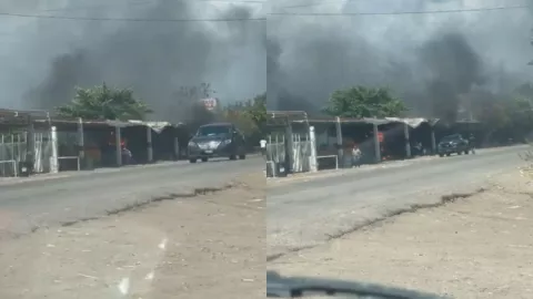 Reportan incendio de una avioneta en una pista de Villa Juárez, Navolato..jpg