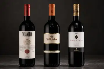 Botellas de vino tino en la bodega Marchesi Antinori.