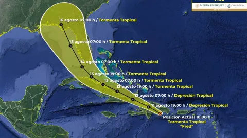 Se forma la tormenta tropical Fred en el océano Atlántico