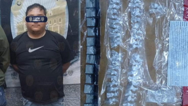 Detienen a joven con cristal
