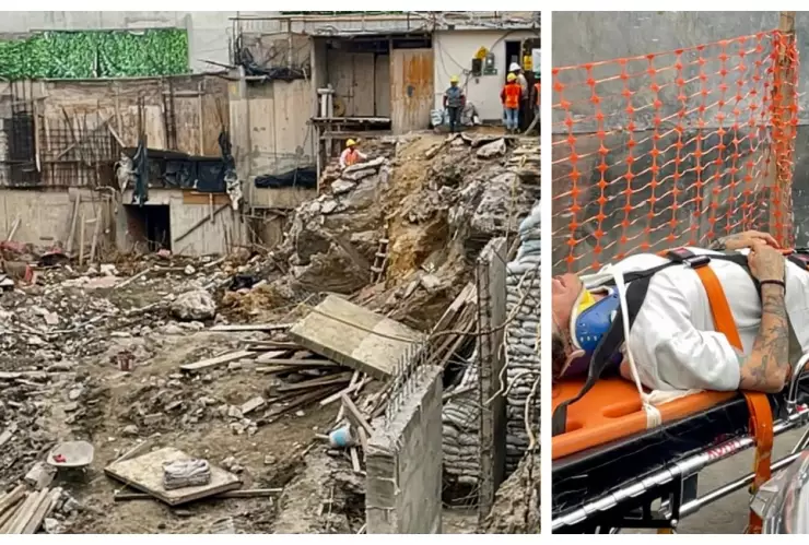 Albañiles sobreviven a caída de barda en la Cuauhtémoc