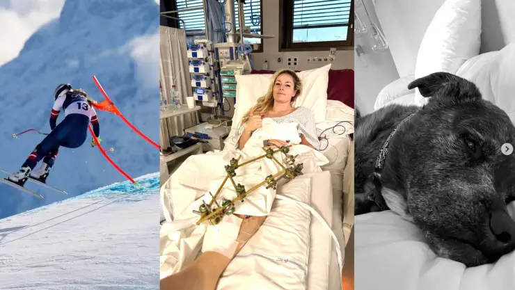 Lindsey Vonn Pierna rota y fallece su perrito