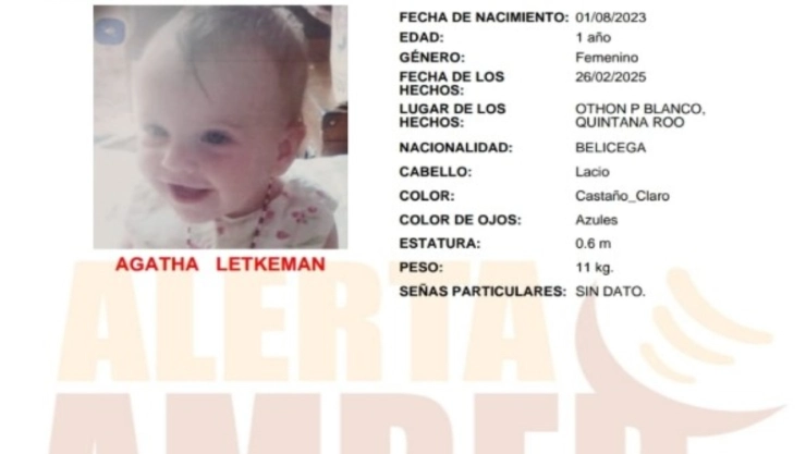 ALERTA AMBER: ¡Atención! Agatha Letkeman desapareció en Chetumal, Quintana Roo