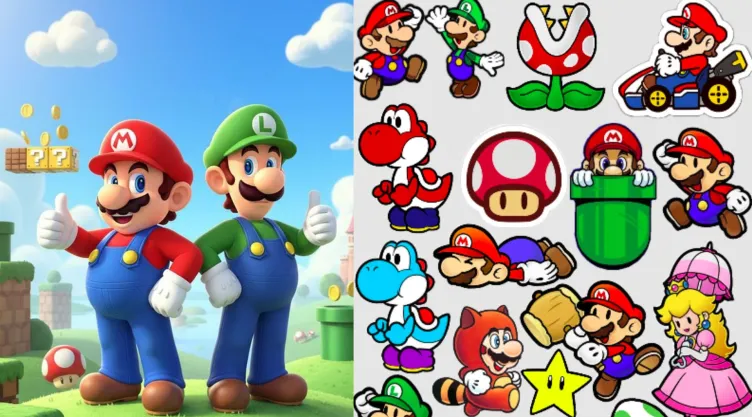 Super Mario Bros Plantillas de stickers para imprimir y decorar de Mario y Luigi.jpg