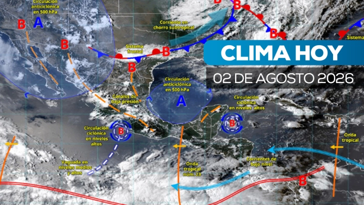 El clima en México es amenzado por el monzón mexicano con lluvias hoy 2 de agosto 2026