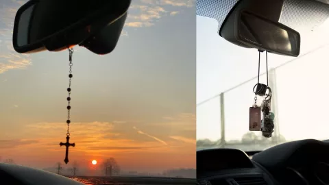 Multas por colgar cosas en el retrovisor en México