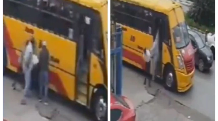 ‘Pasajeros’ propinan brutal golpiza a chofer de camión en Puebla