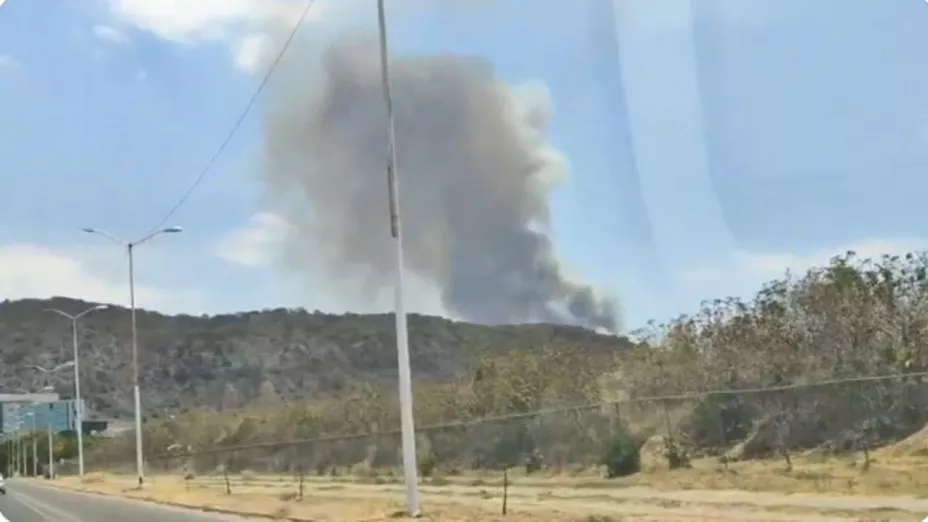 Se registra fuerte incendio forestal frente al Estadio Akron