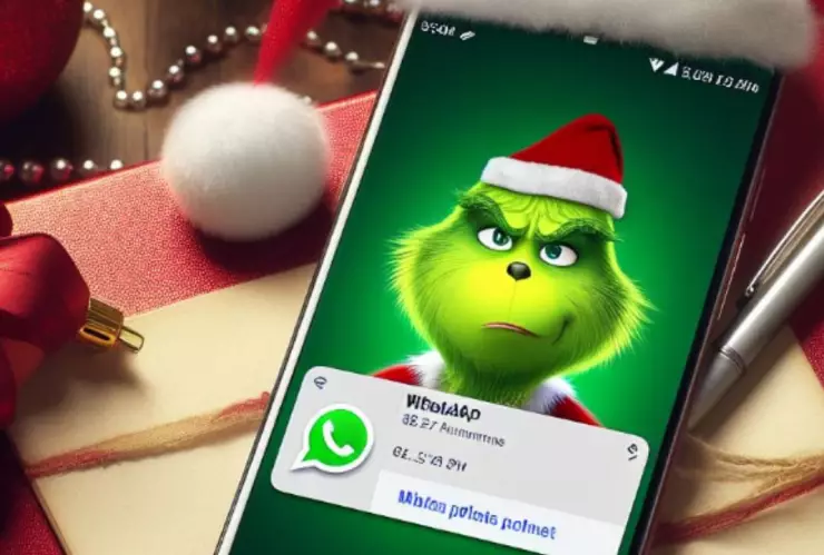 Grinch en modo Navideño en Whatsapp