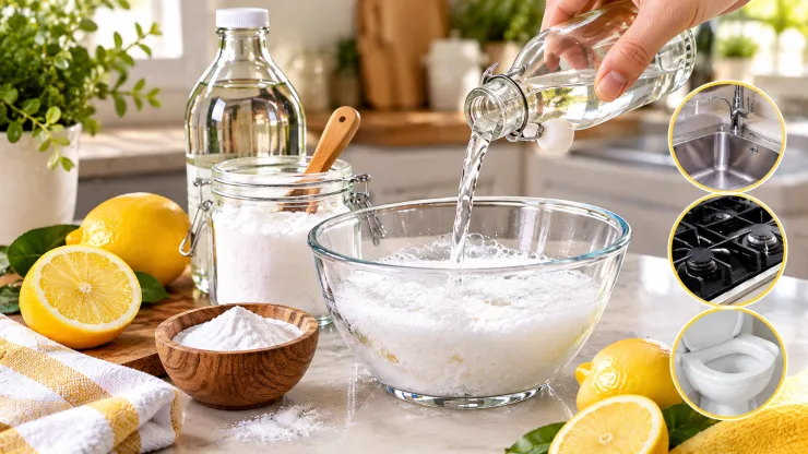 Limpieza natural con limón y bicarbonato
