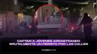 Captan momento en que jóvenes arrastran brutalmente a perrito por Cuauhtémoc