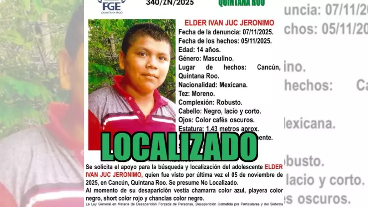 ¡Localizado! Encuentran a Elder Ivan Juc Jeronimo, tras varios días desaparecido en Cancún