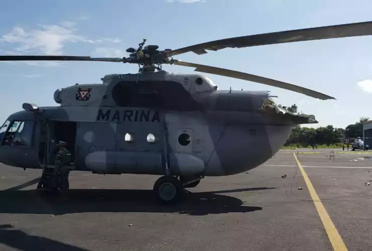 Accidente de helicóptero en Villahermosa deja tres lesionados