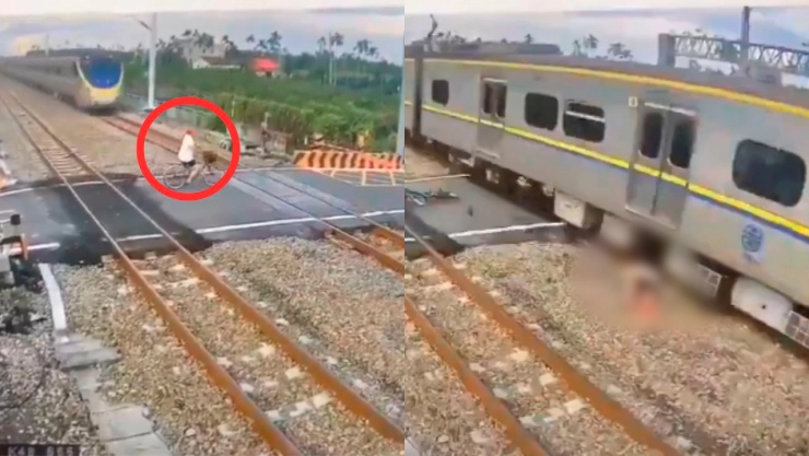 VIDEO MUY SENSIBLE | Ciclista es golpeado por un tren, queda debajo de las vías y muere