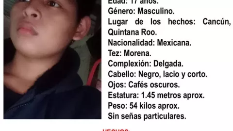 Buscan en Cancún a Leonardo Pérez Torres, de 17 años