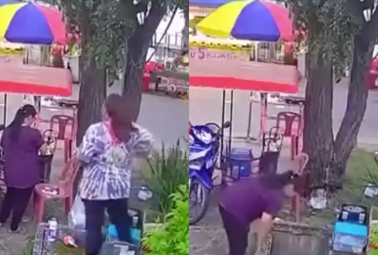 VIDEO Captan momento exacto en el que una mujer cae a una coladera