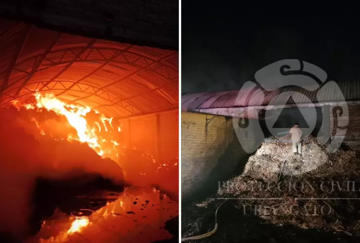 Incendio en bodega de pacas en Uriangato moviliza a bomberos de tres municipios, 30 abril 2025.png