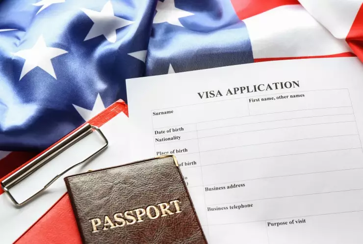 Un formulario de la visa americana