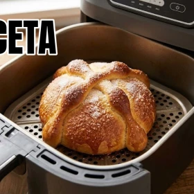 Receta ÚNICA para hacer pan de muerto en la air fryer y que te quede esponjoso