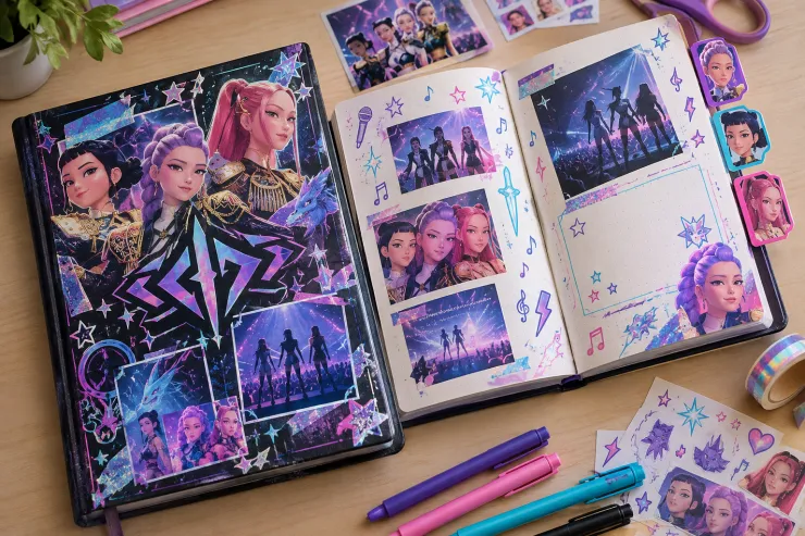Cómo hacer un diario con temática de KPop Demon Hunters