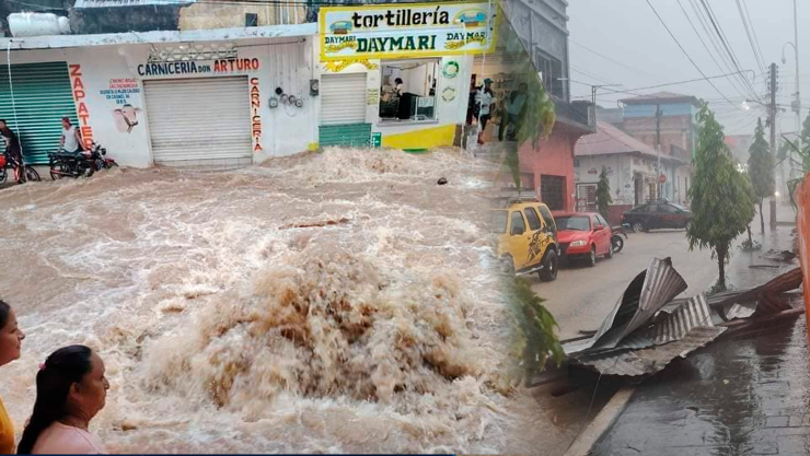 ¡Huixtla bajo el agua! Fuertes lluvias ocasionan inundaciones