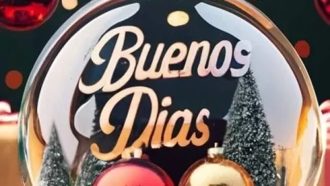 Esfera de navidad de cristal con mensaje de buenos días