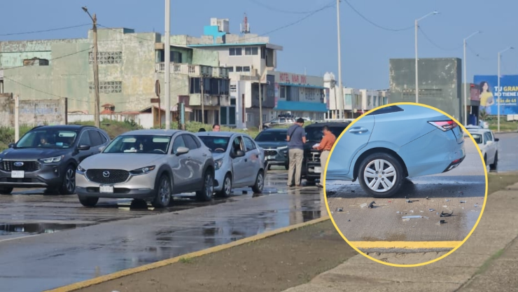 Choque múltiple en Malecón de Coatzacoalcos