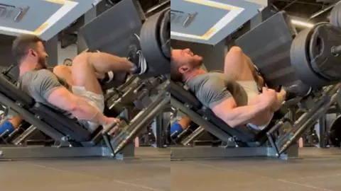 VIDEO |Hombre se rompe la pierna intentando cargar 400 kg en prensa