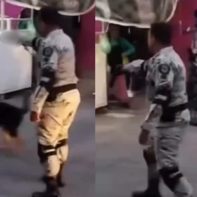 ¿Abuso de autoridad? Captan a elemento de la Guardia Nacional disparando para asustar a civiles