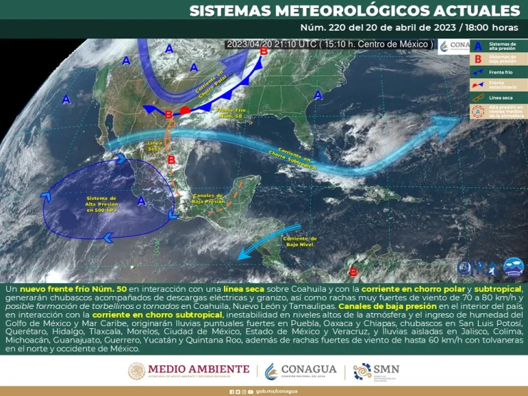 Clima en México 21 de abril
