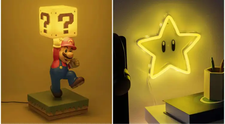 lámparas de super mario bros