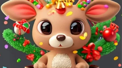 Taza de Navidad con reno y mensaje de buenos días