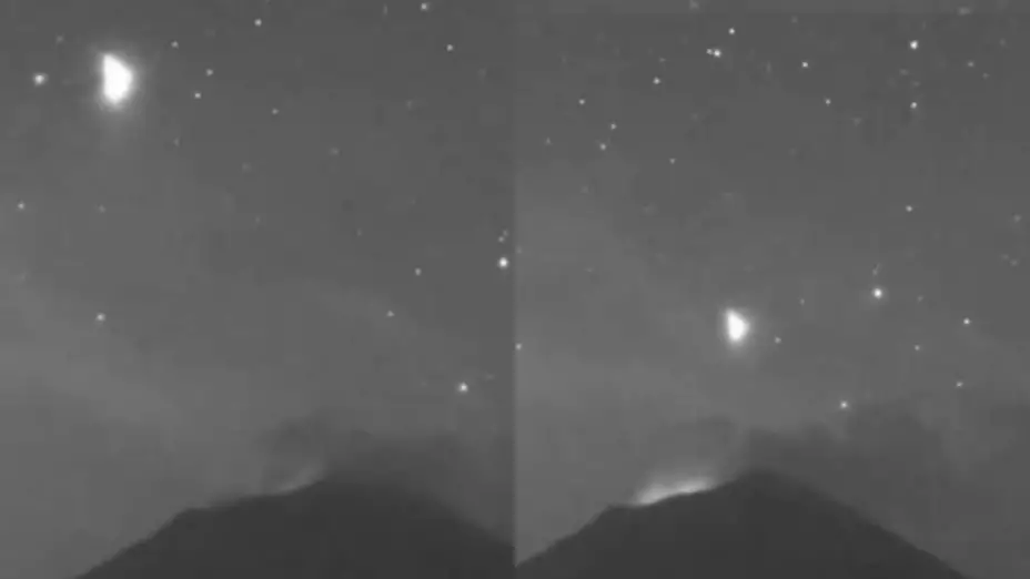 Objeto luminoso en el Popocatépetl