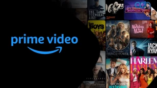  Logo de Amazon Prime Video junto a pósters de series y películas 