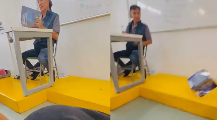 VIDEO: Profesor del IPN arroja cuaderno de una estudiante en CECyT 4 y desata indignación en redes sociales