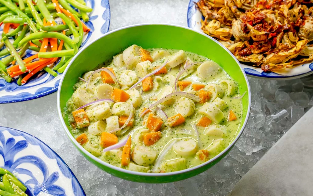 Ceviche de palmito con camote Fogo de Chao