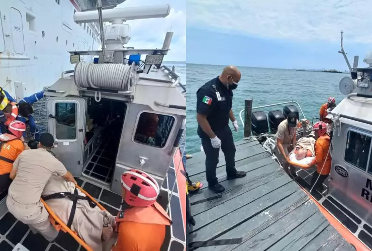 Realizan evacuación médica de una persona en costas de Quintana Roo