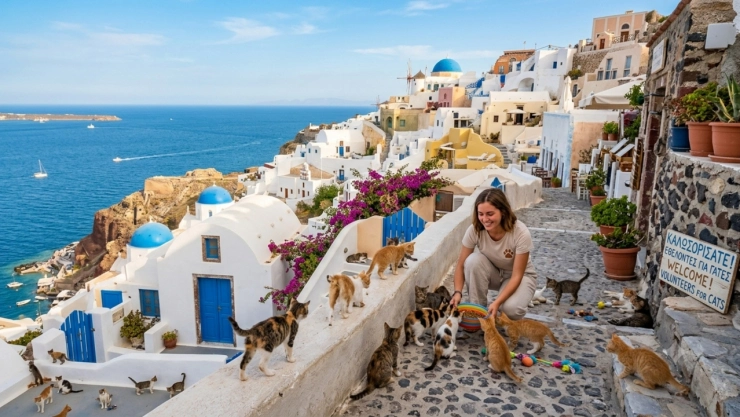 Isla de Syros busca voluntarios para cuidar gatitos