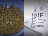 Fotos de croquetas y del edificio del DIF en Durango.