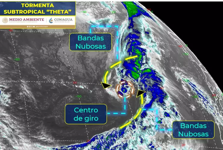 La tormenta subtropical Theta se formó en el Atlántico